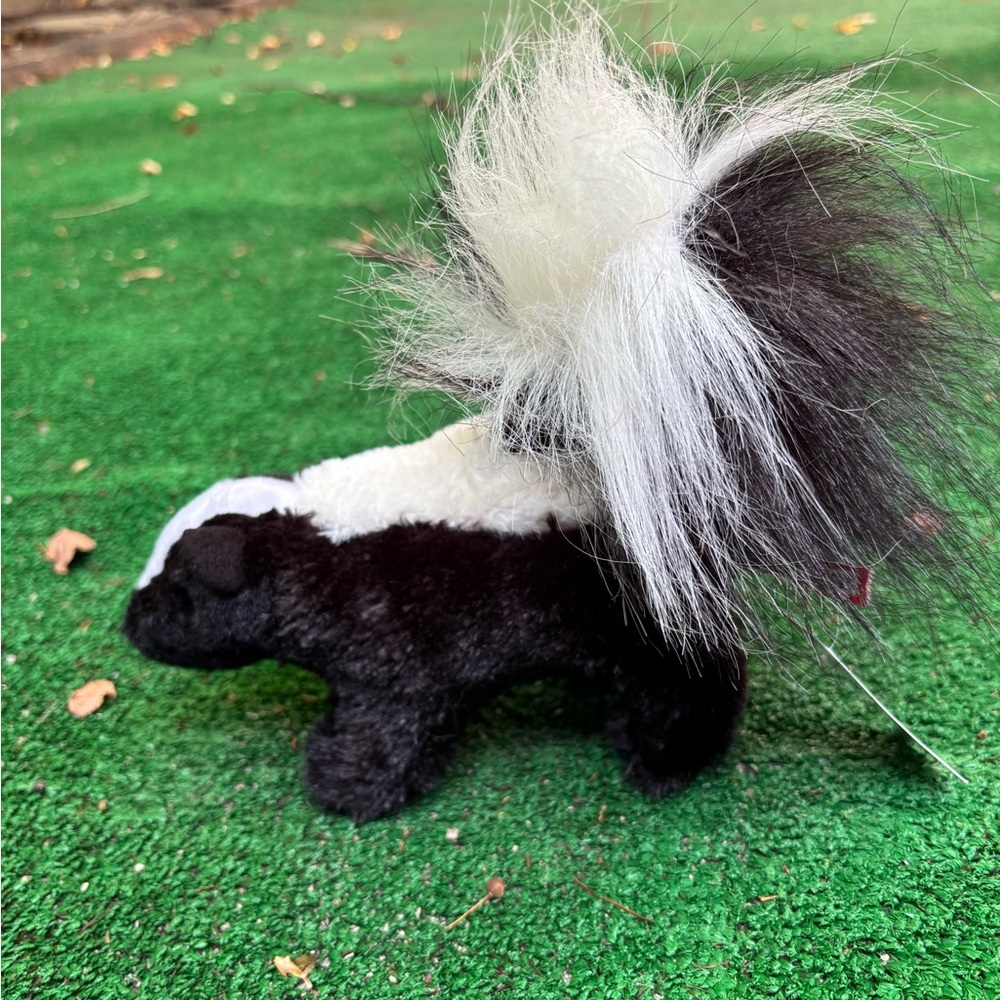 Plush Skunk Toy - Black and White